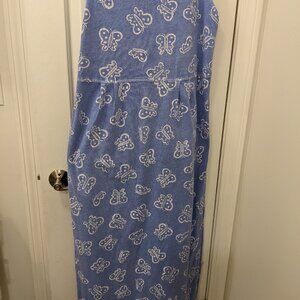 Women's Vintage Fresh Produce Maxi Dress Blue w/ White Butterflies Sz XL